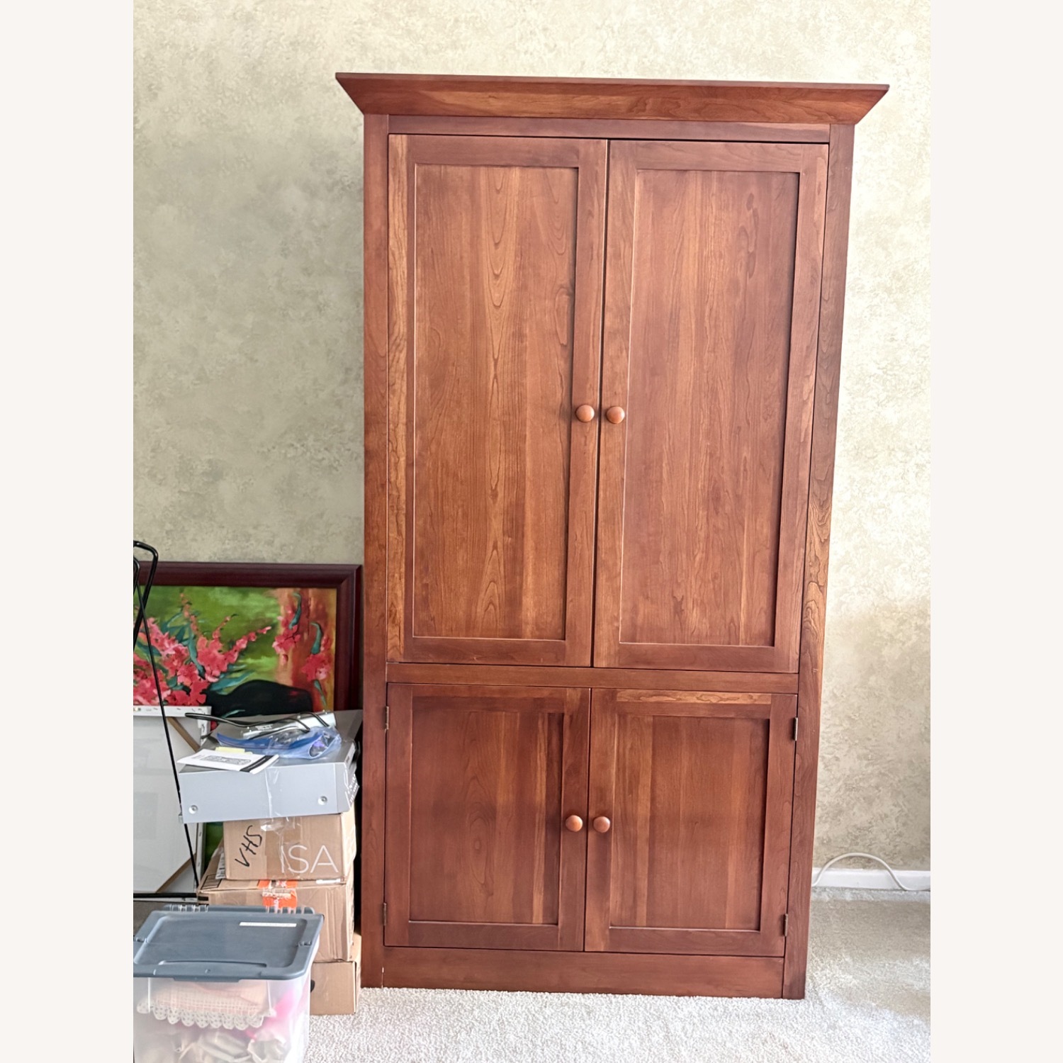 Ethan Allen Solid Cherry Wood Media Center - image-1