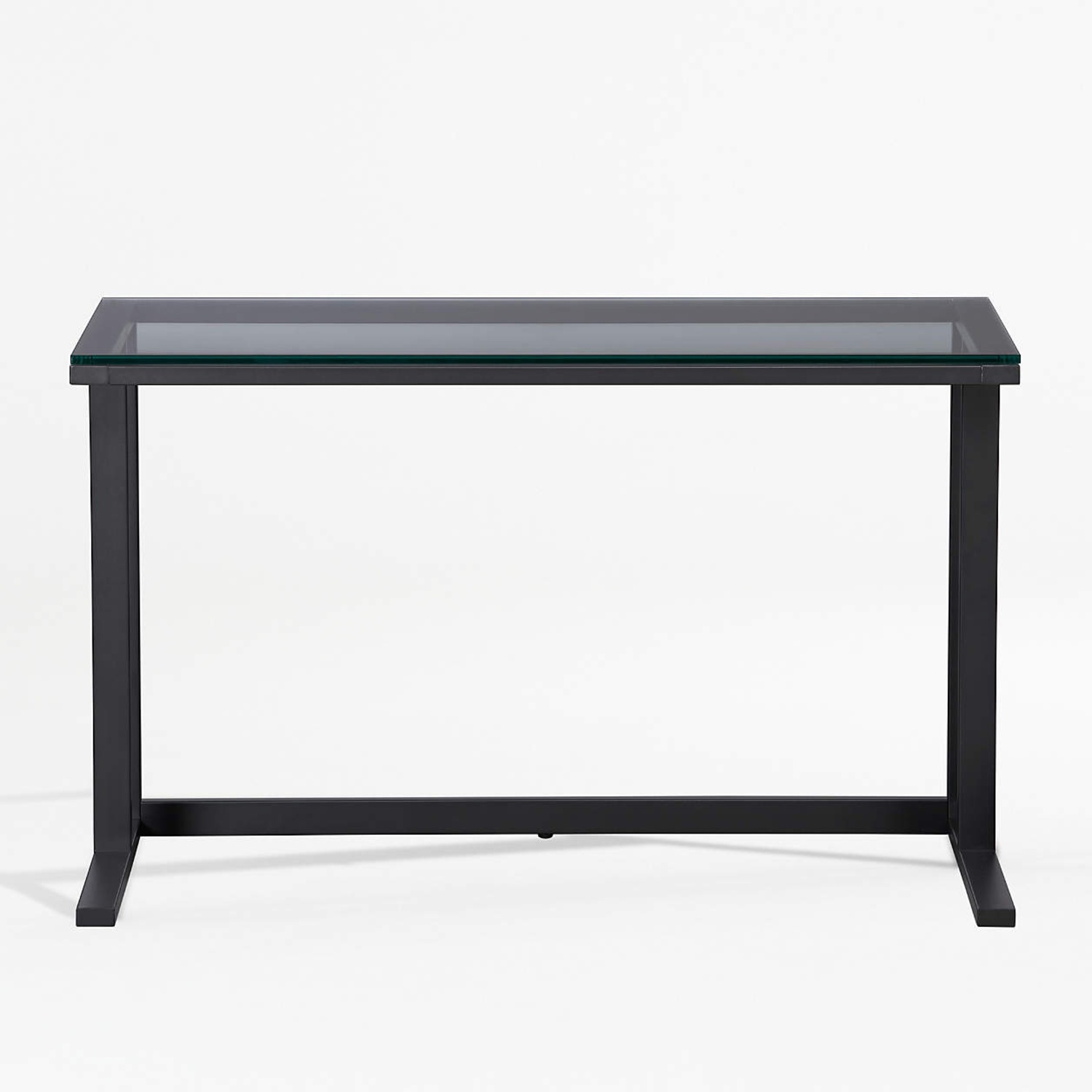 Crate & Barrel Pilsen Dark Gray Glass Desk - image-5