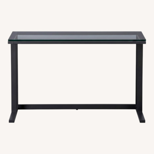 Used Crate & Barrel Pilsen Dark Gray Glass Desk for sale on AptDeco