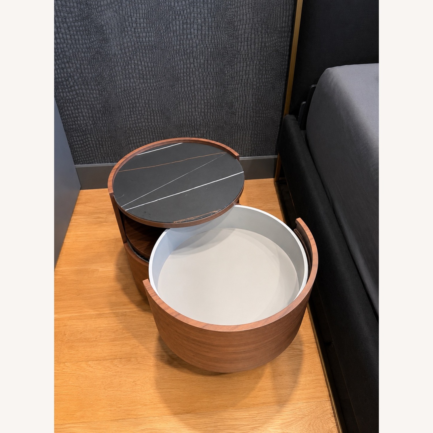 Dark Brown Wood Side Tables - image-2