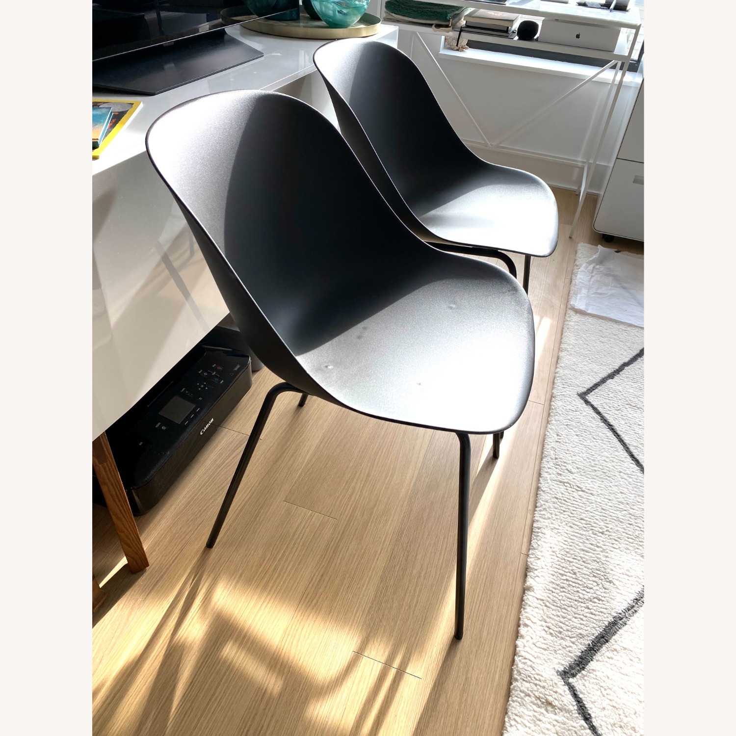 West Elm Black Plastic "Classon" Chairs (Set of 2) - image-2