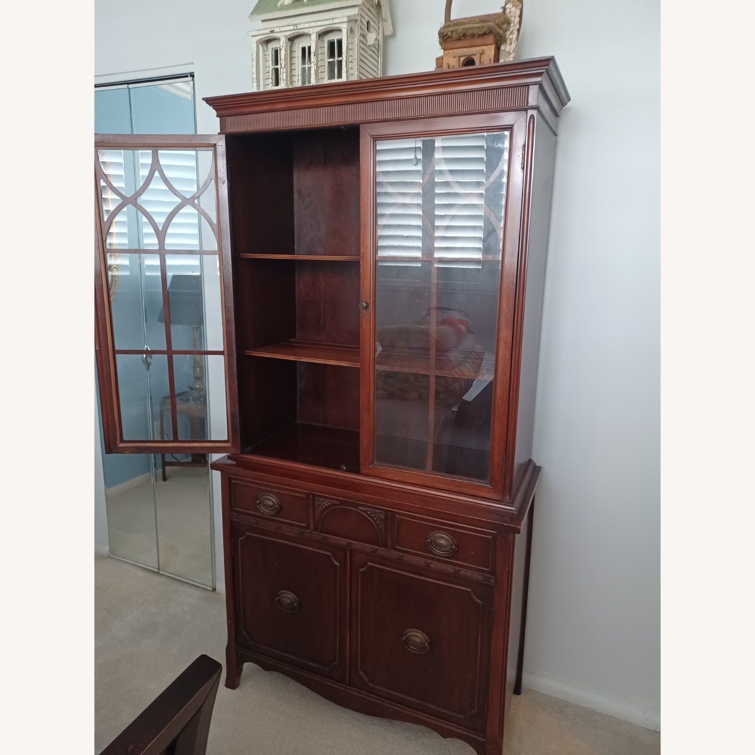 Cherry Wood China Cabinet  - image-3