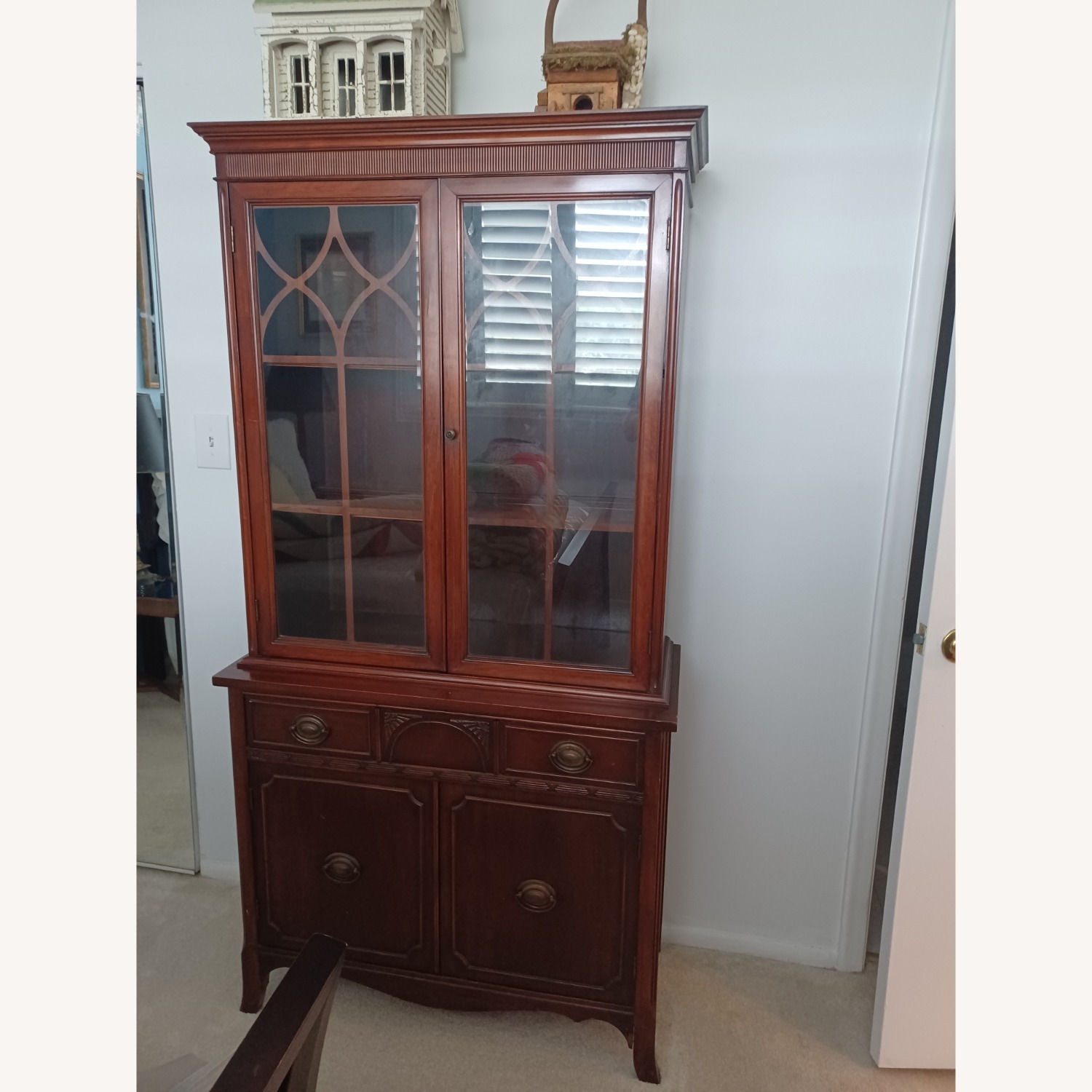 Cherry Wood China Cabinet  - image-1