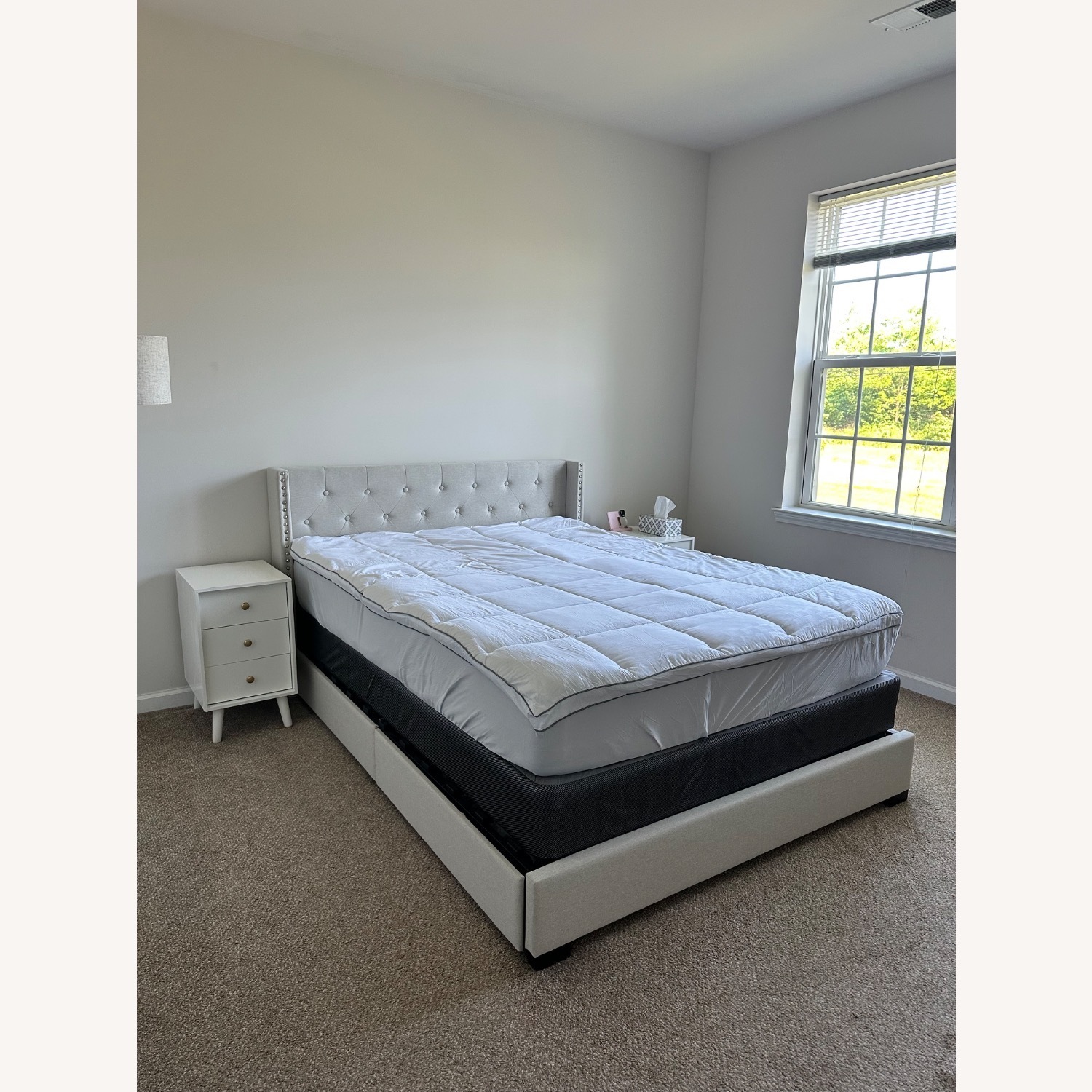 Wayfair Beige Fabric Upholstered Storage Queen Bed - image-5