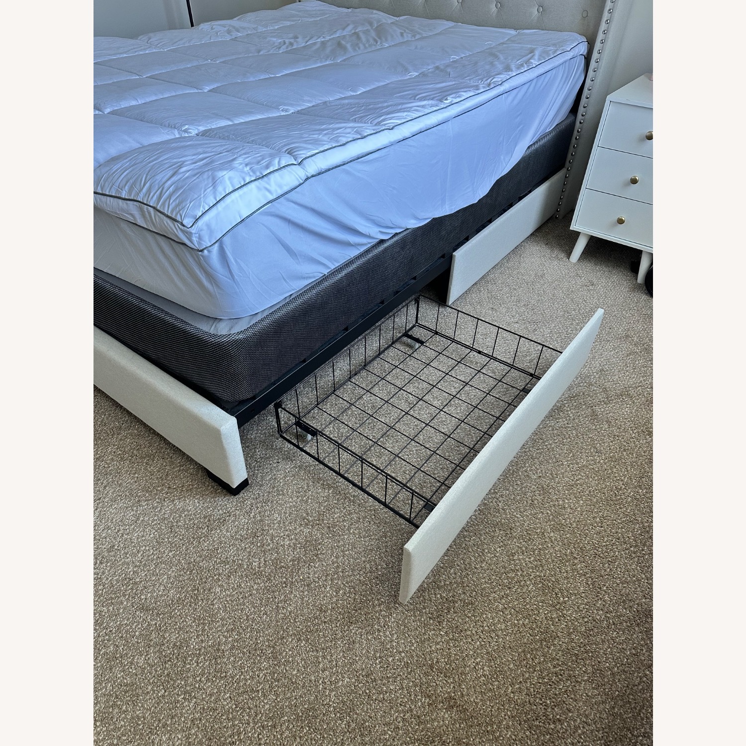 Wayfair Beige Fabric Upholstered Storage Queen Bed - image-2