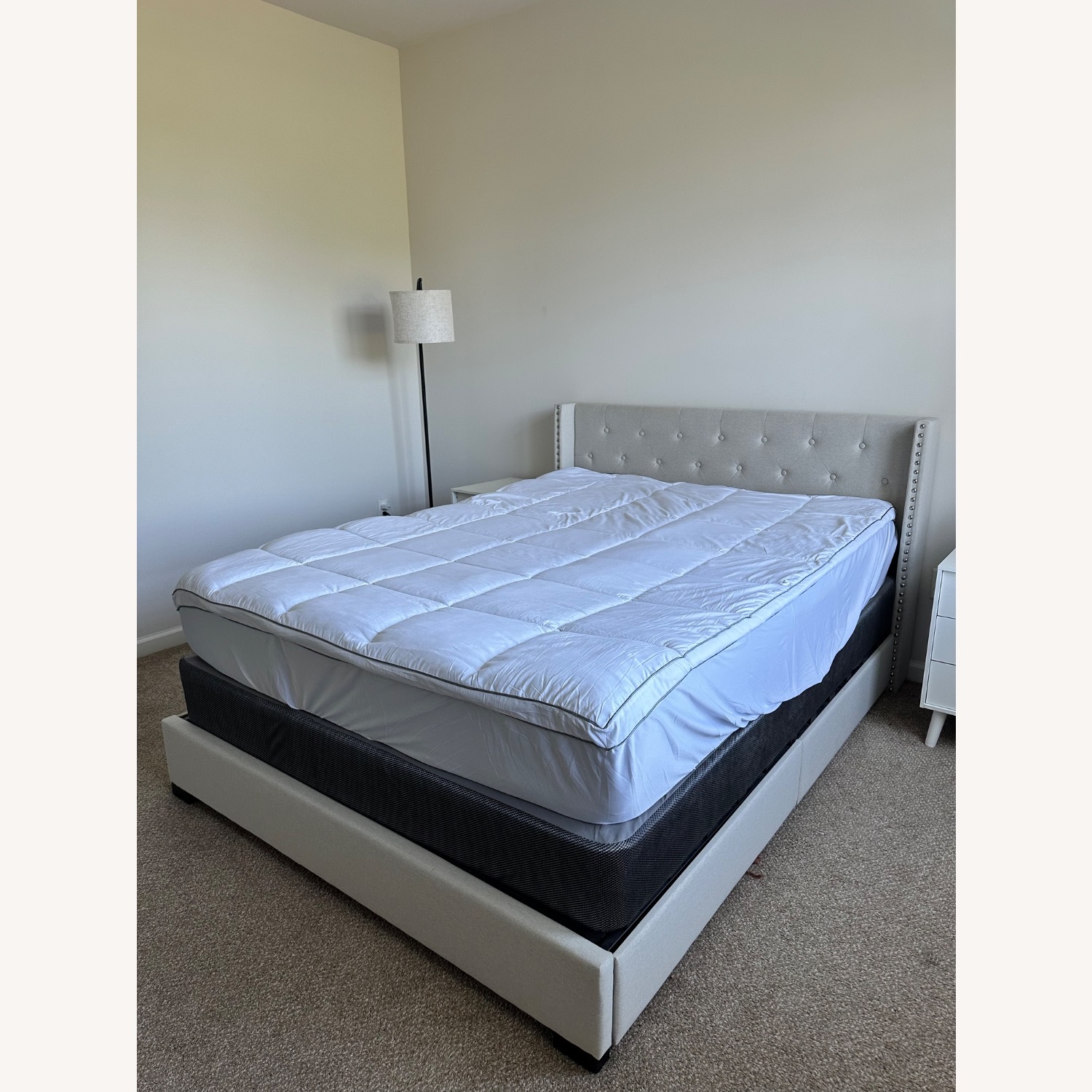 Wayfair Beige Fabric Upholstered Storage Queen Bed - image-1