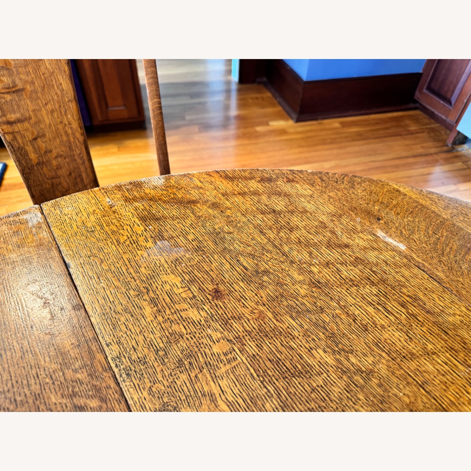 Antique Clawfoot Oak Expandable Dining Table - image-7