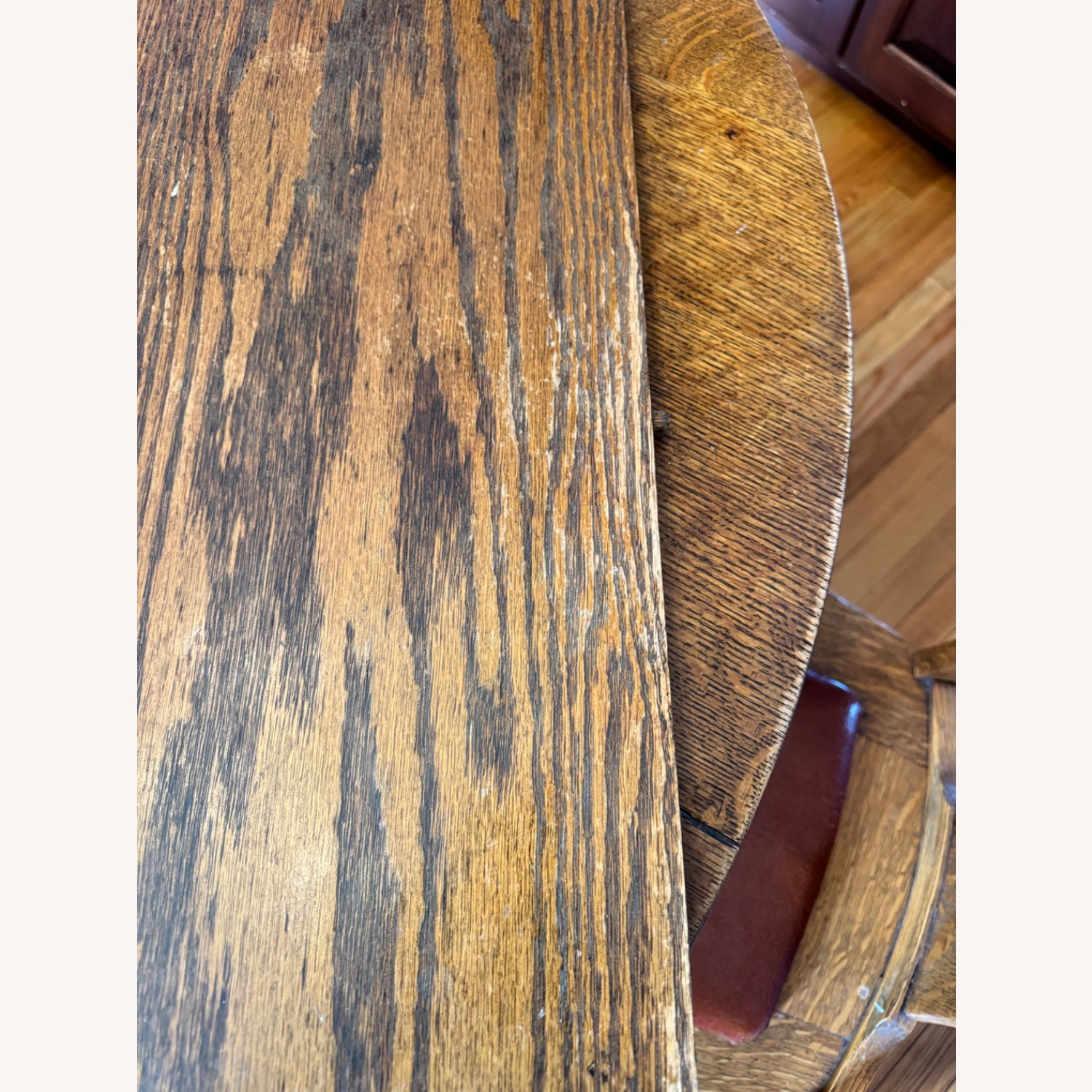 Antique Clawfoot Oak Expandable Dining Table - image-4