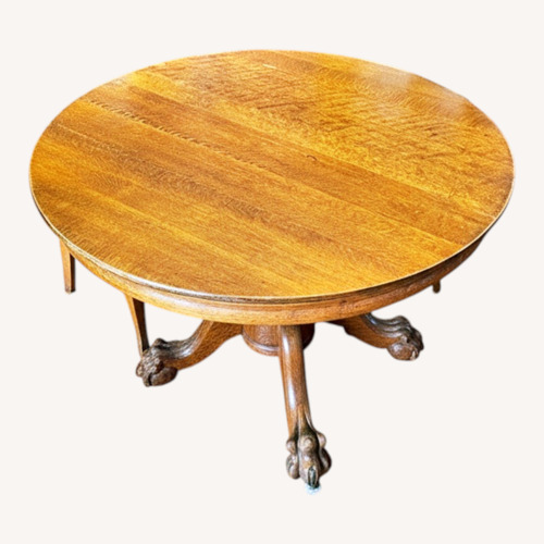 Used Antique Clawfoot Oak Expandable Dining Table for sale on AptDeco