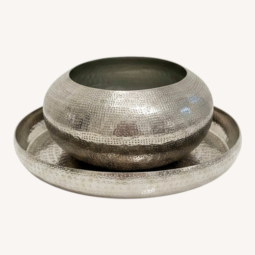 Used Set of Vintage Metal Tray and Bowl for sale on AptDeco