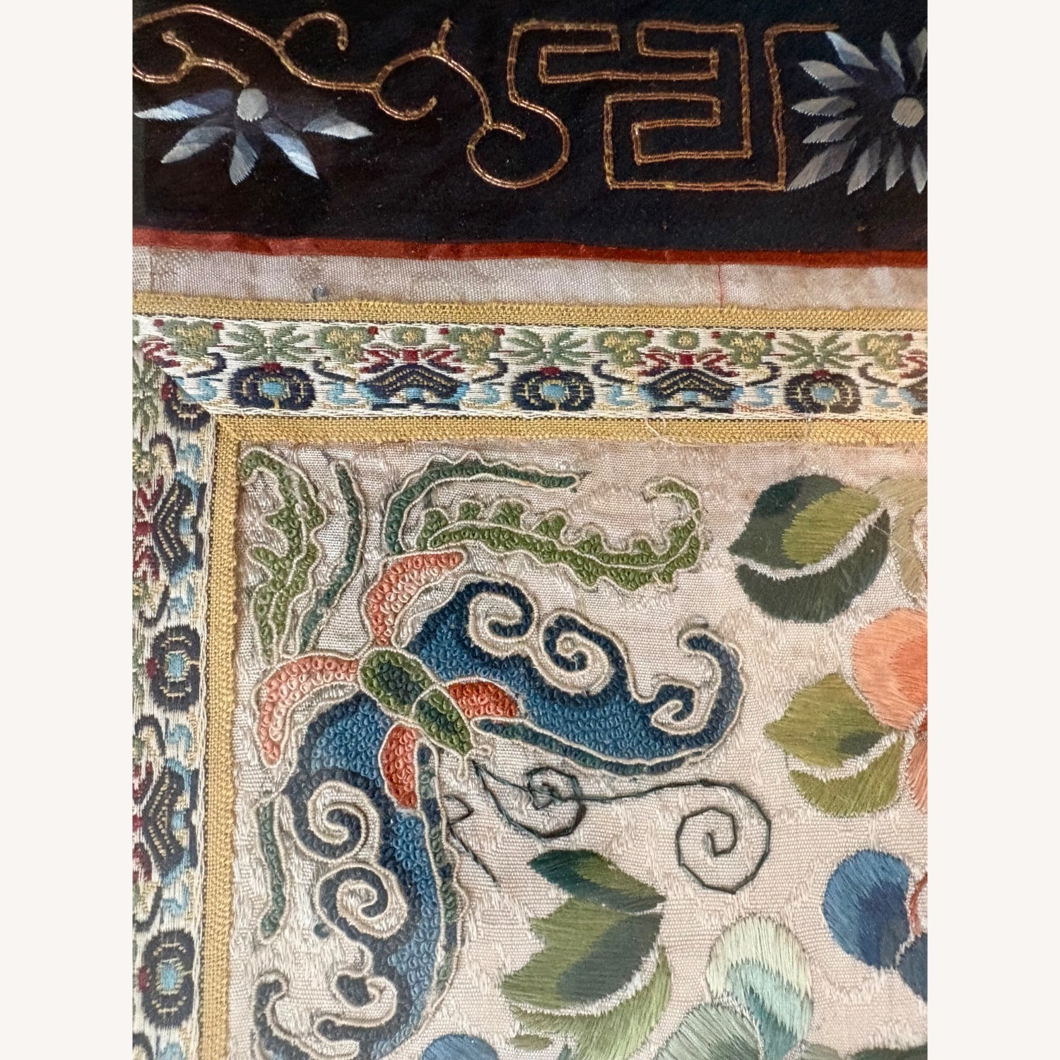 Antique Chinese Kimono Sleeve Embroidery - image-2