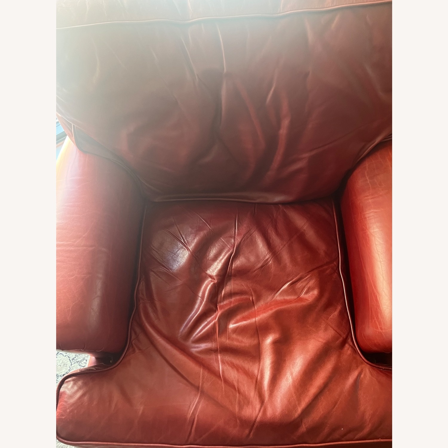 American Leather Red Leather Armchair - image-3