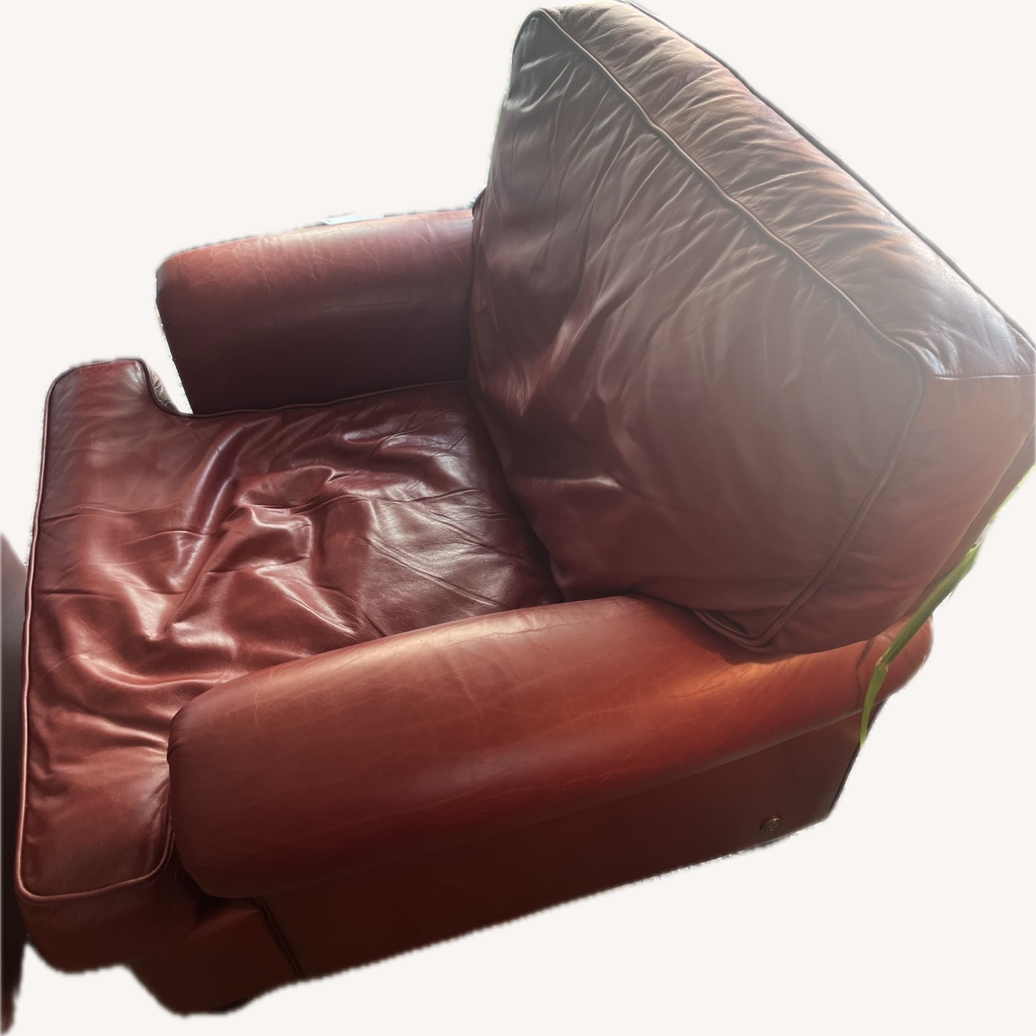 American Leather Red Leather Armchair - image-1