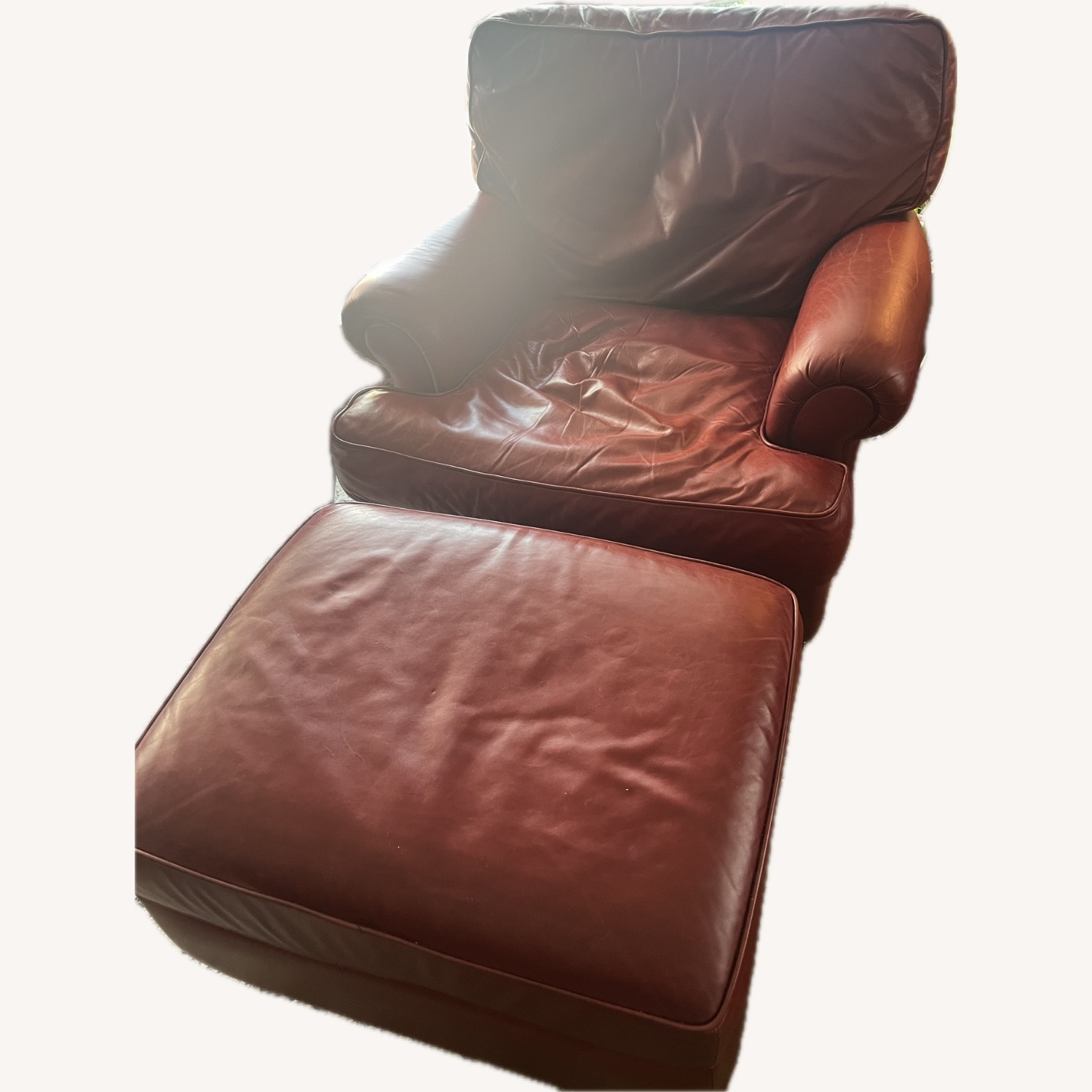 American Leather Red Leather Armchair - image-2