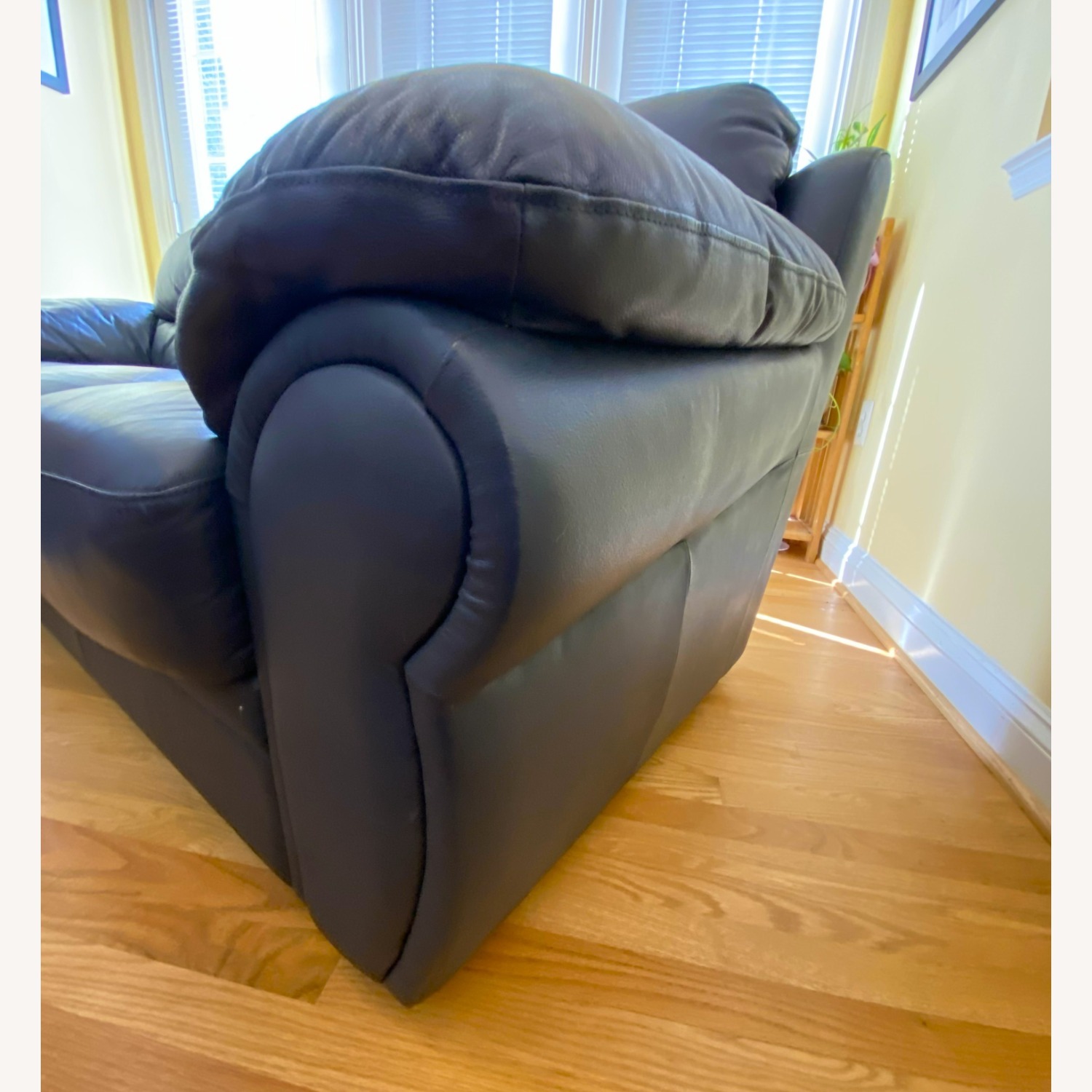 Marlo Vintage Furniture  Blue Leather 3+ Seat Sofa - image-4