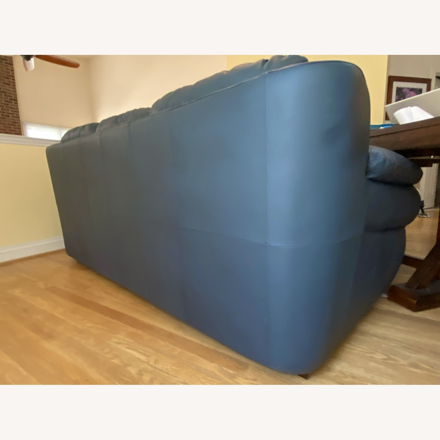 Marlo Vintage Furniture  Blue Leather 3+ Seat Sofa - image-3