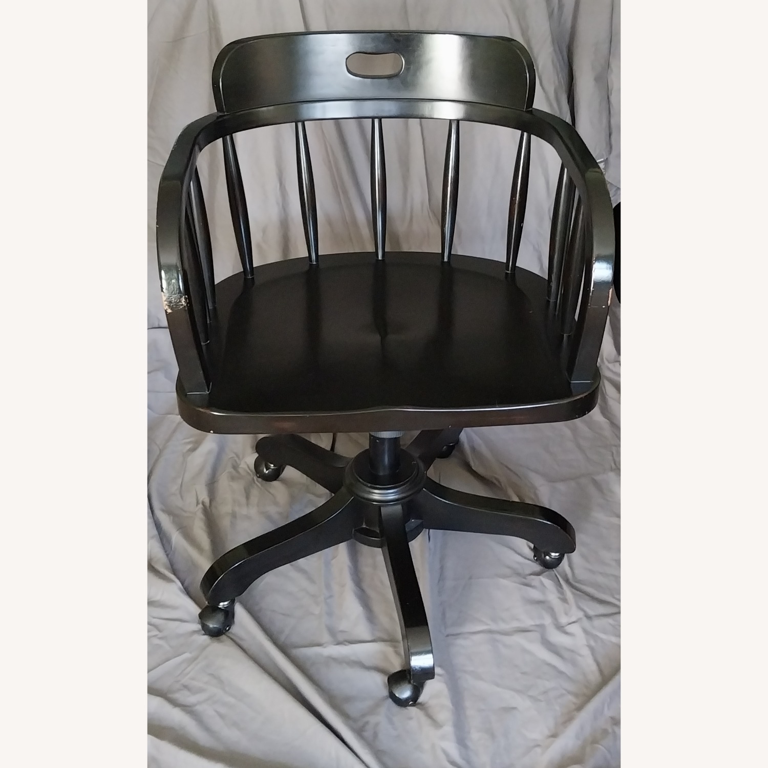 Pottery Barn Captain's Black Wood Office Chair - image-1