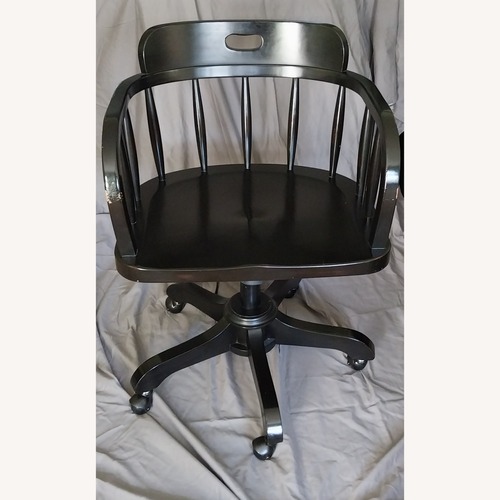 Used Pottery Barn Captain's Black Wood Office Chair for sale on AptDeco
