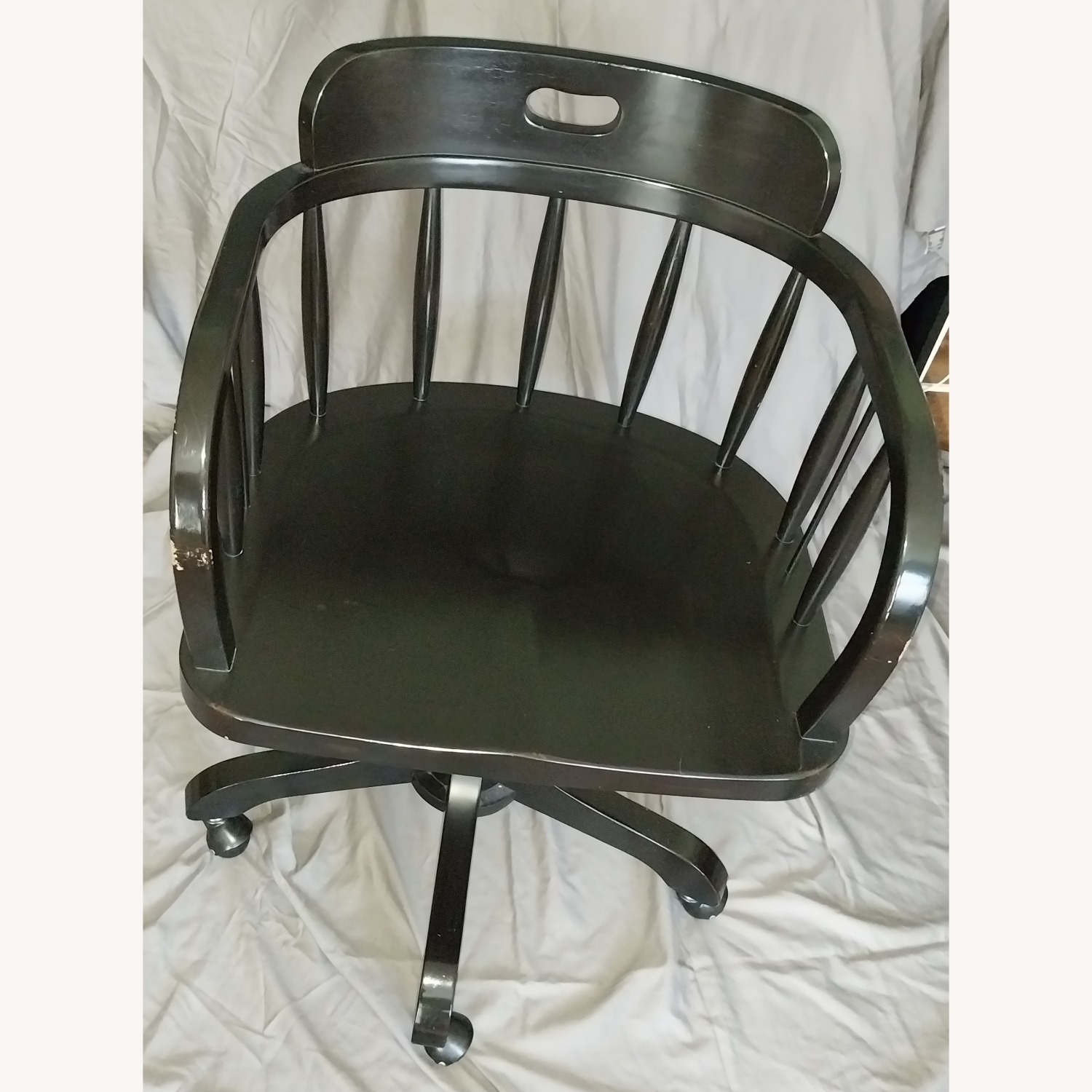 Pottery Barn Captain's Black Wood Office Chair - image-2