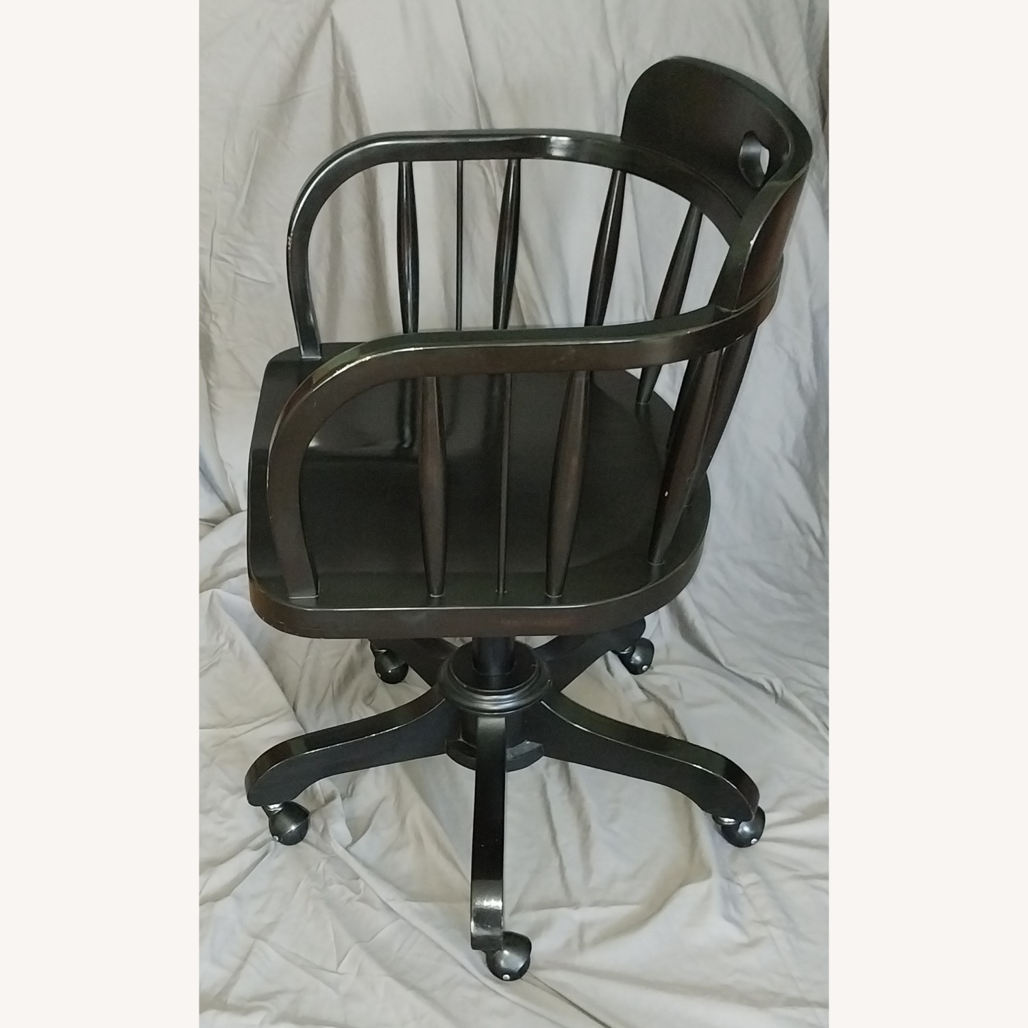 Pottery Barn Captain's Black Wood Office Chair - image-4