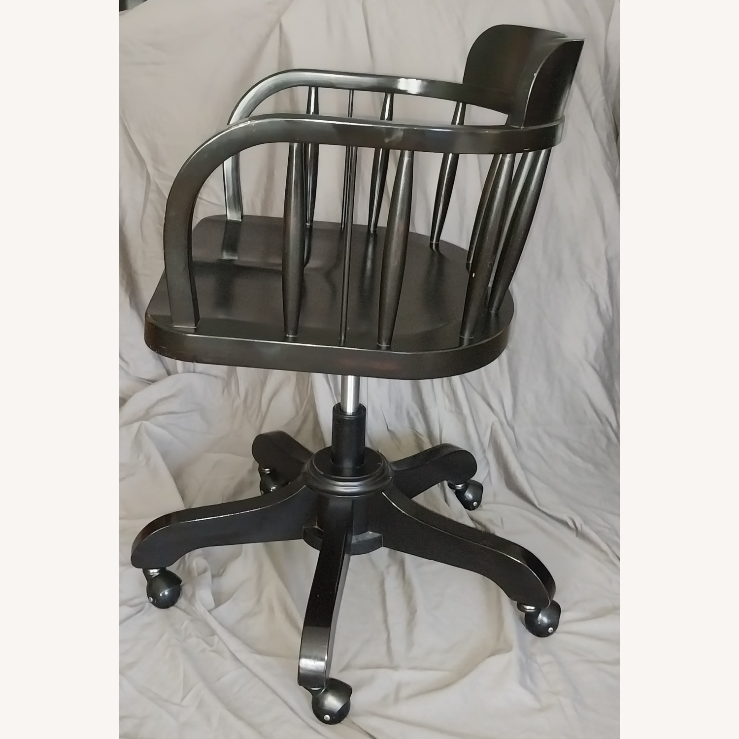 Pottery Barn Captain's Black Wood Office Chair - image-3