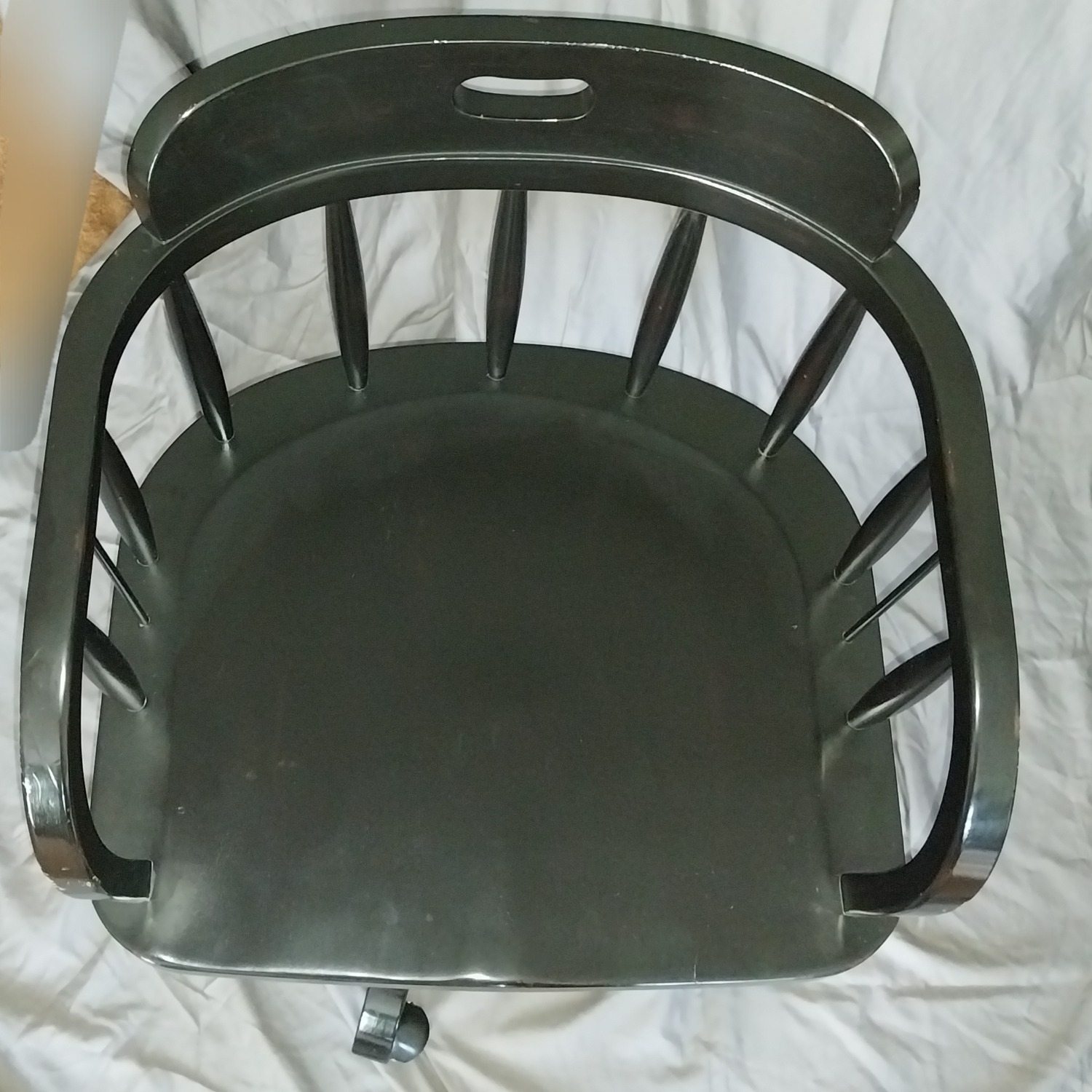 Pottery Barn Captain's Black Wood Office Chair - image-7