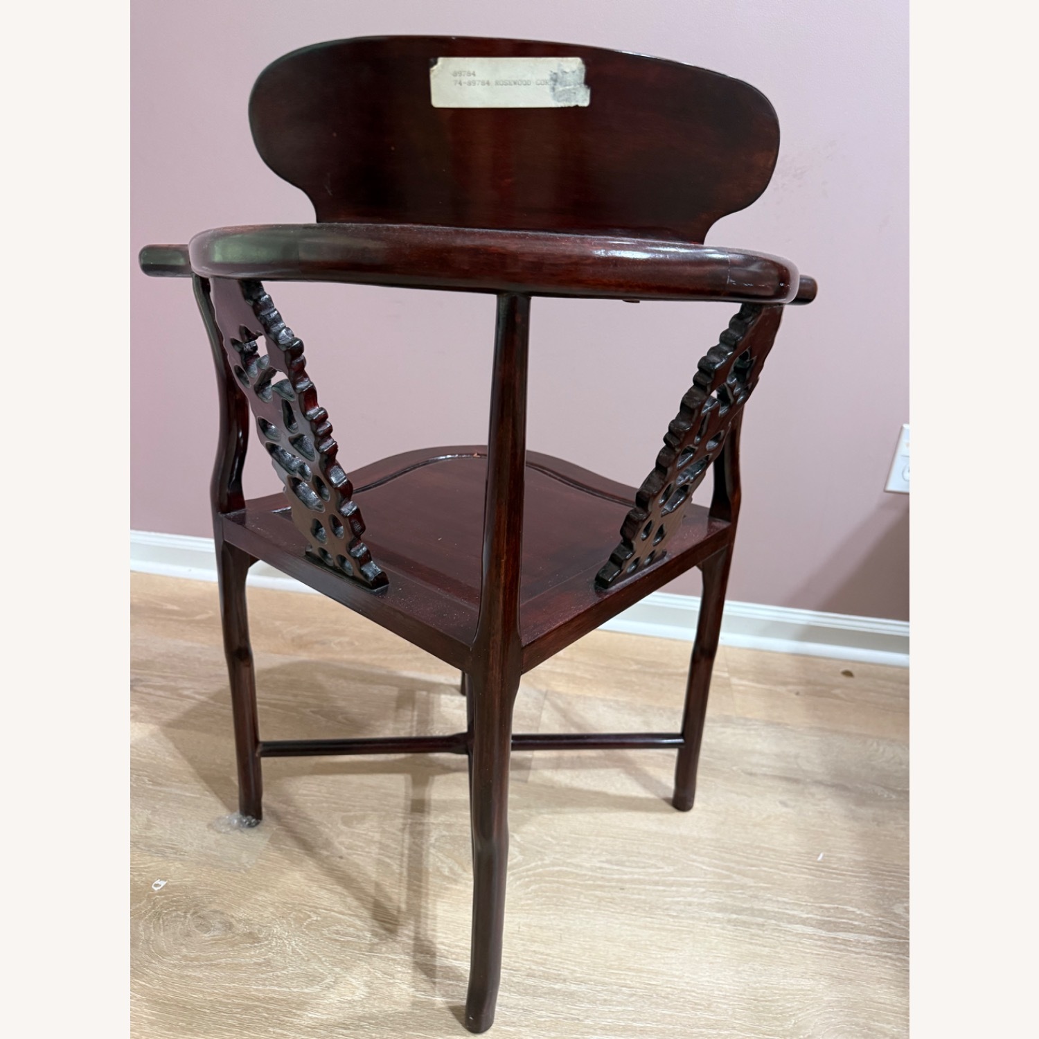 Dark Brown Wood Corner Chair - image-3