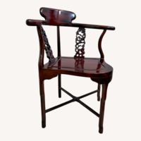 Dark Brown Wood Corner Chair