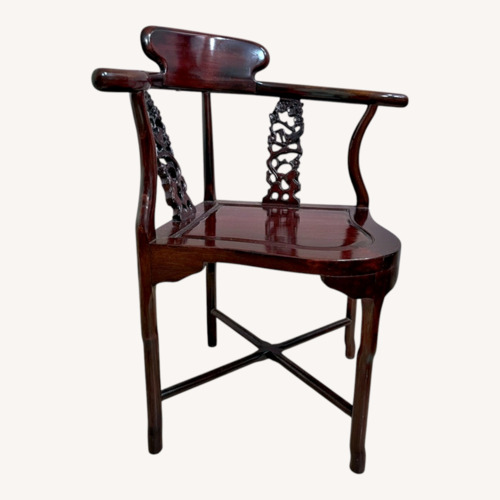 Used Dark Brown Wood Corner Chair for sale on AptDeco