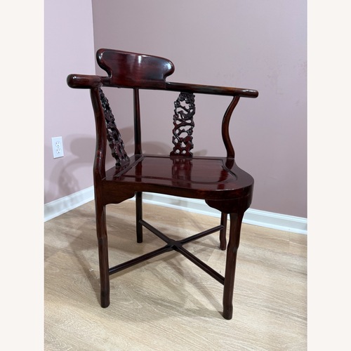 Used Dark Brown Wood Corner Chair for sale on AptDeco