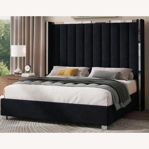 Used Velvet Upholstered Bed Frame With 58" Tall  for sale on AptDeco