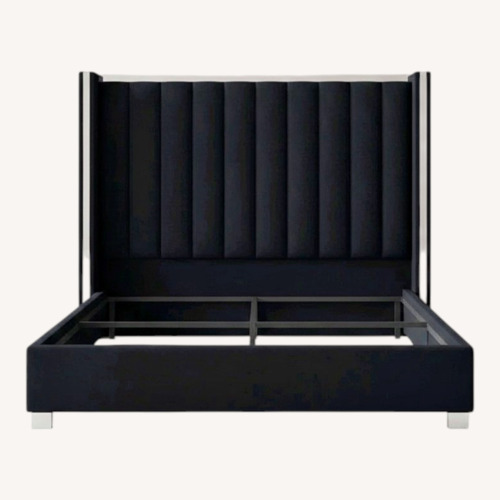 Used Velvet Upholstered Bed Frame With 58" Tall  for sale on AptDeco