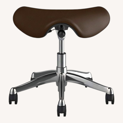 Used Humanscale Dark Brown Leather Stool for sale on AptDeco