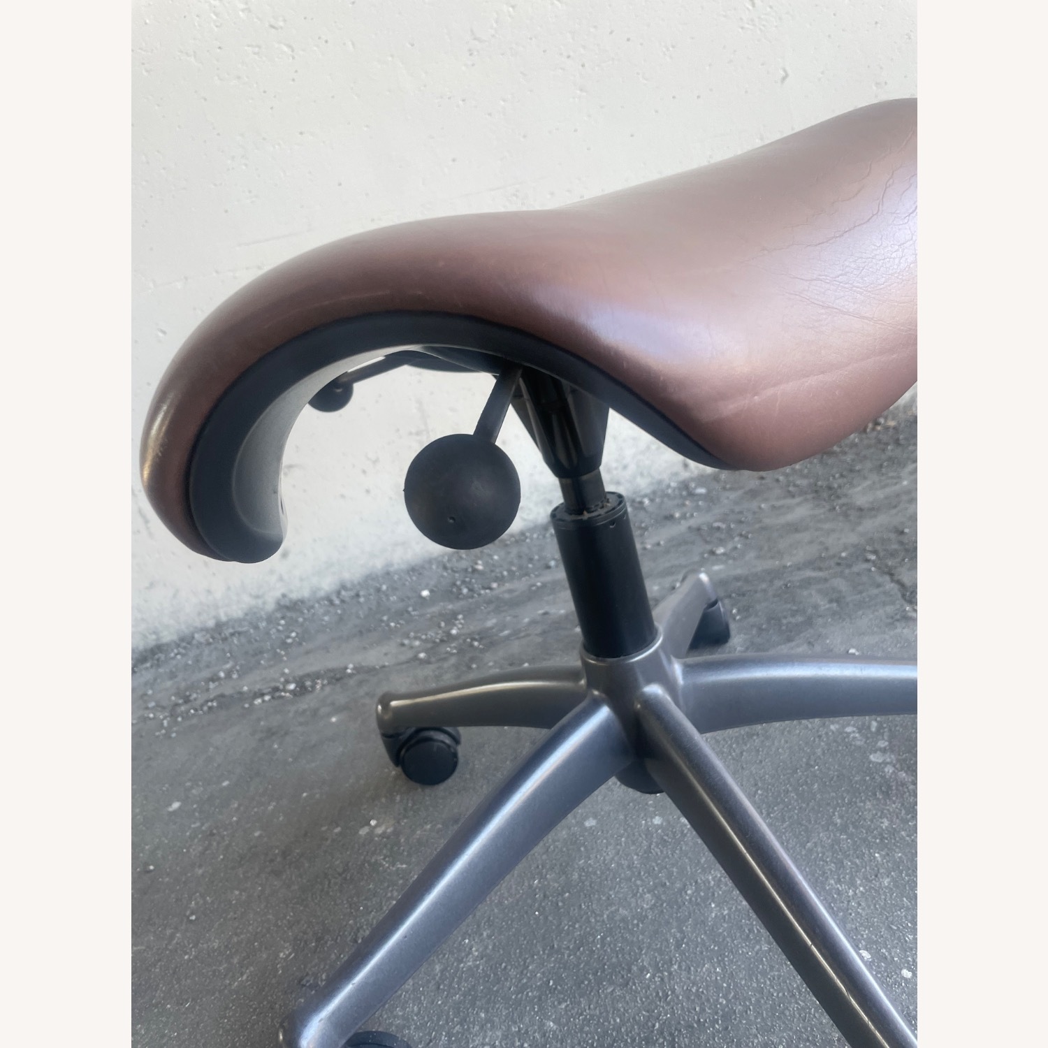 Humanscale Dark Brown Leather Stool - image-6