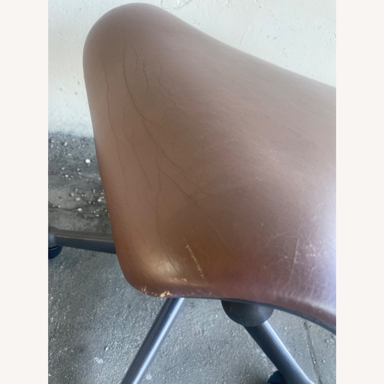 Humanscale Dark Brown Leather Stool - image-11