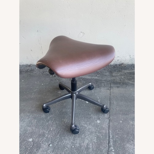 Used Humanscale Dark Brown Leather Stool for sale on AptDeco