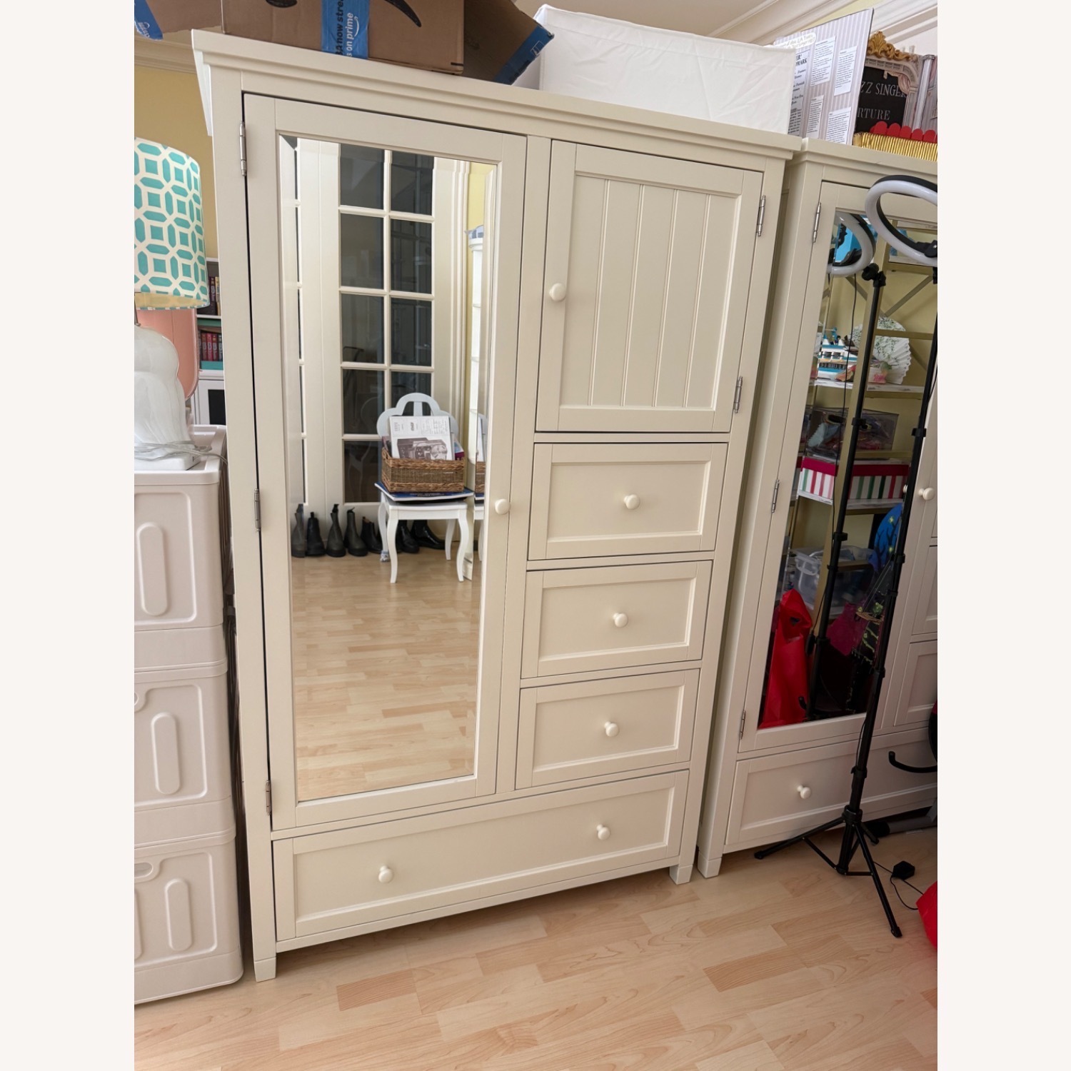 Pottery Barn Beadboard Chiffonier Armoire - image-3