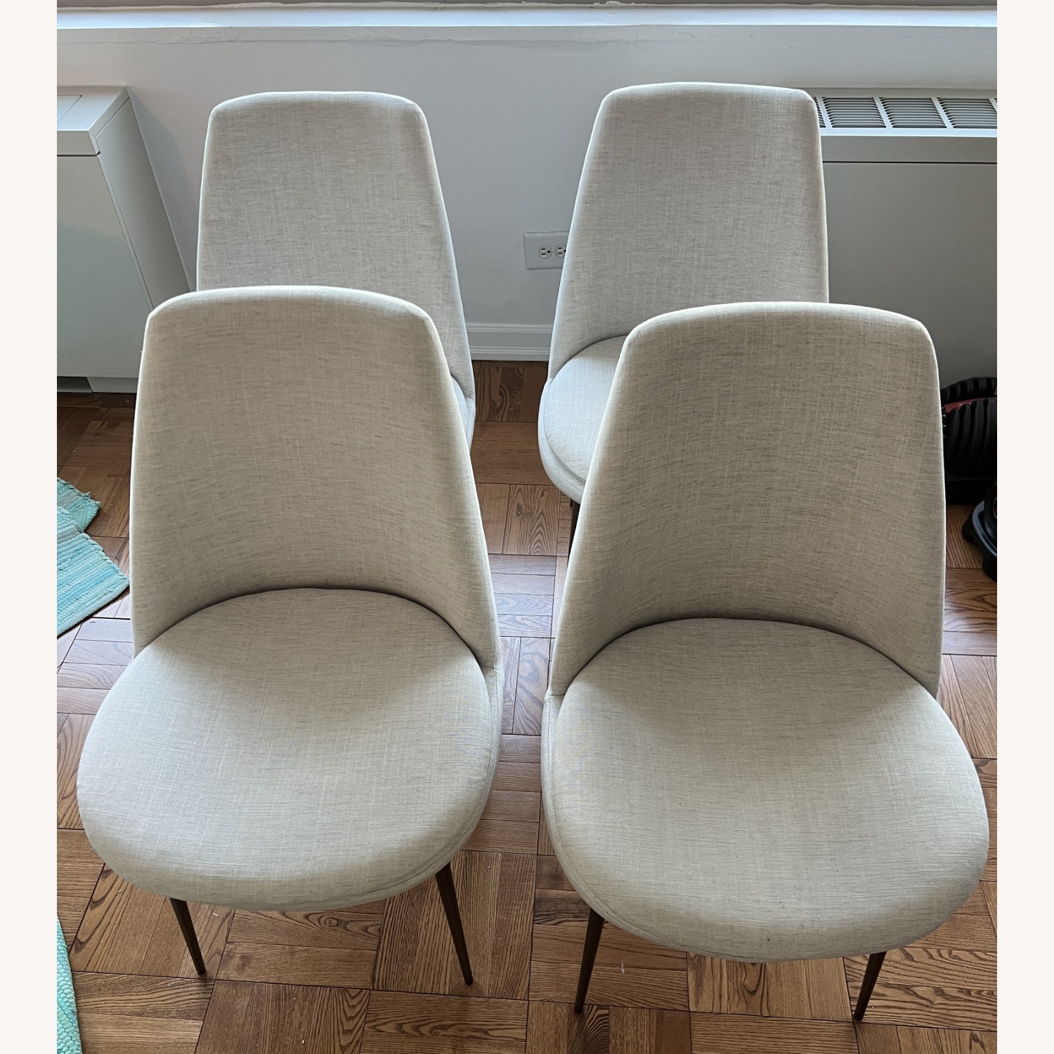 West Elm Finley Light Gray Fabric Dining Chairs - image-1