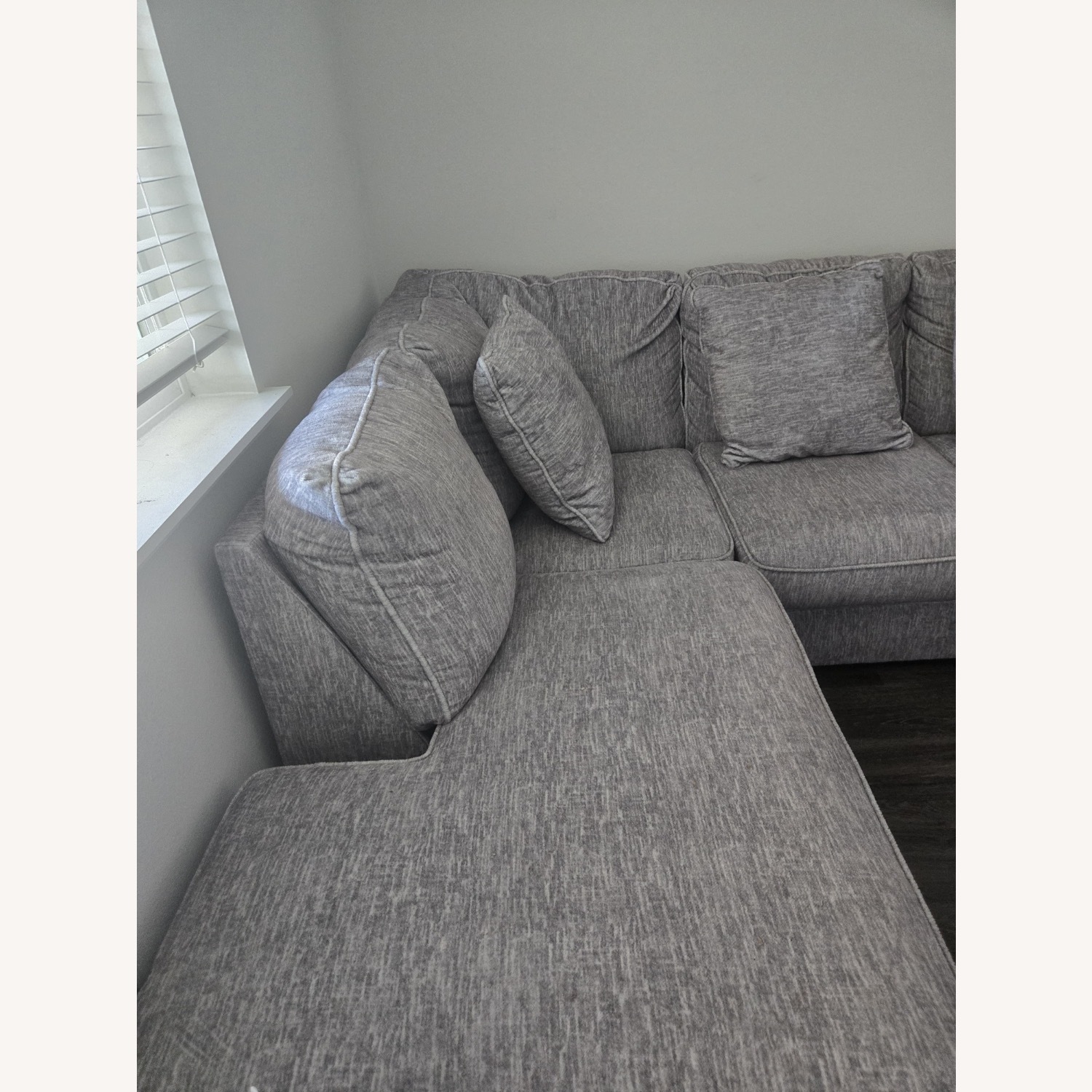 Living Spaces Light Gray Fabric 3+ Seater Sofa - image-1