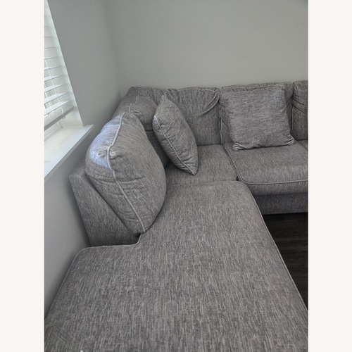 Used Living Spaces Light Gray Fabric 3+ Seater Sofa for sale on AptDeco