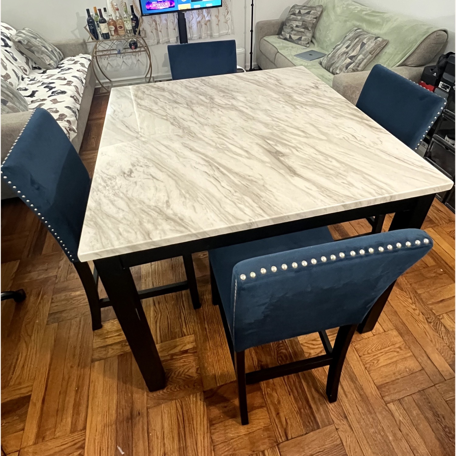 Blue Wood Dining Sets - image-1