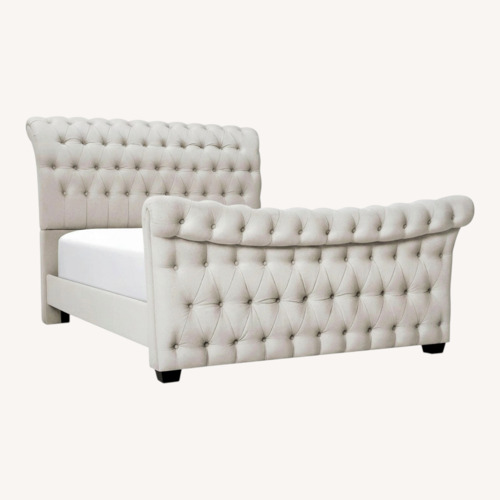 Used Raymour & Flanigan Odette Queen Sleigh Bed for sale on AptDeco