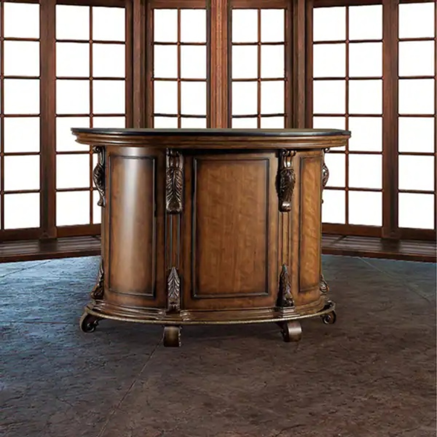 Powell Furniture Cherry Brown Wood Bar Cart - image-7