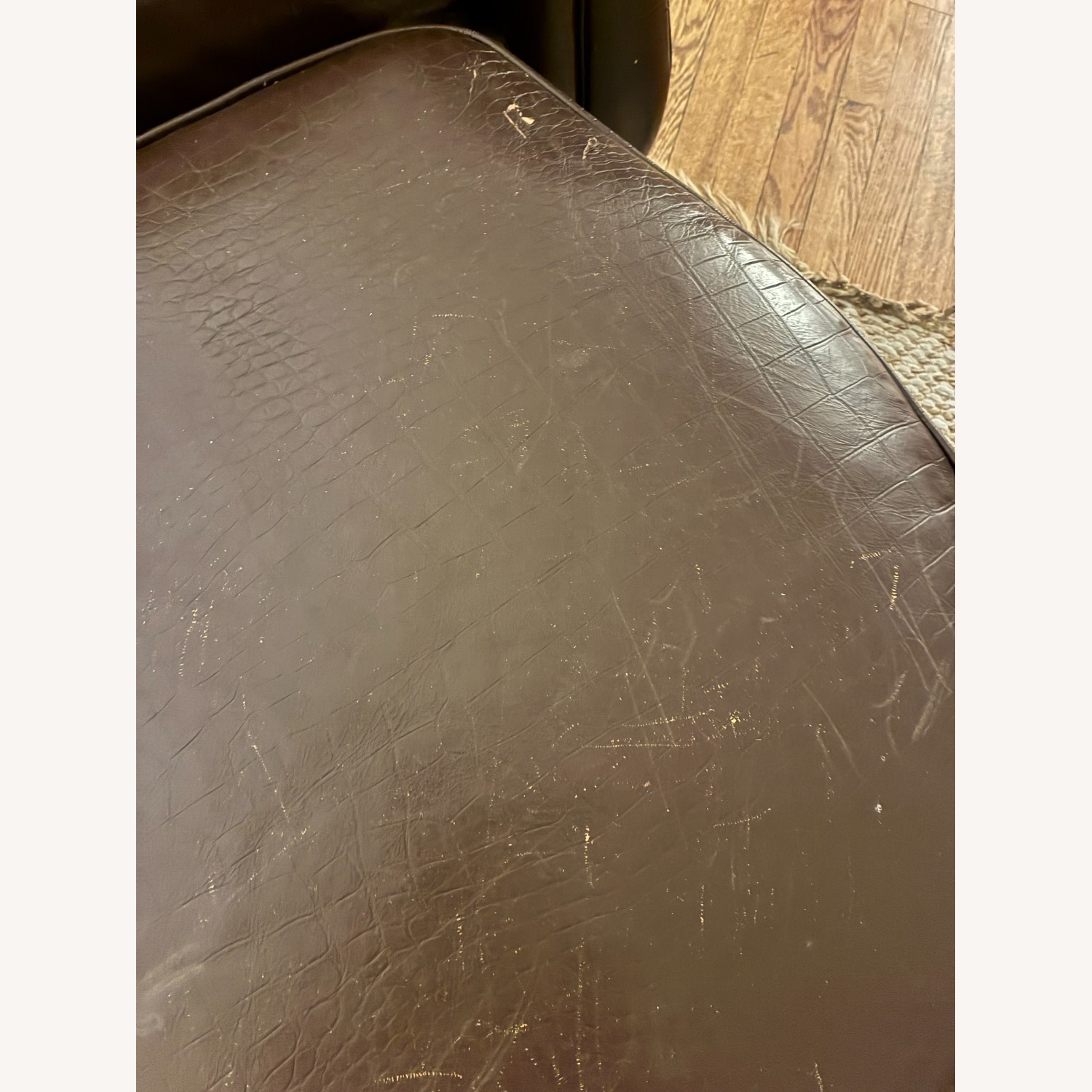Ethan Allen Dark Brown Leather Accent Chair - image-3