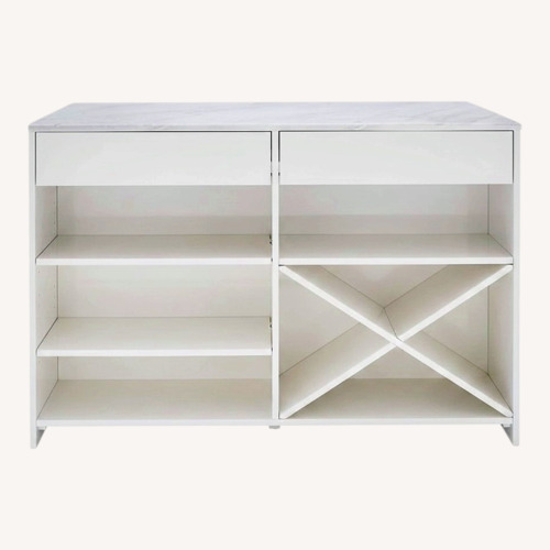 Used CB2 Marble Kitchen Island for sale on AptDeco