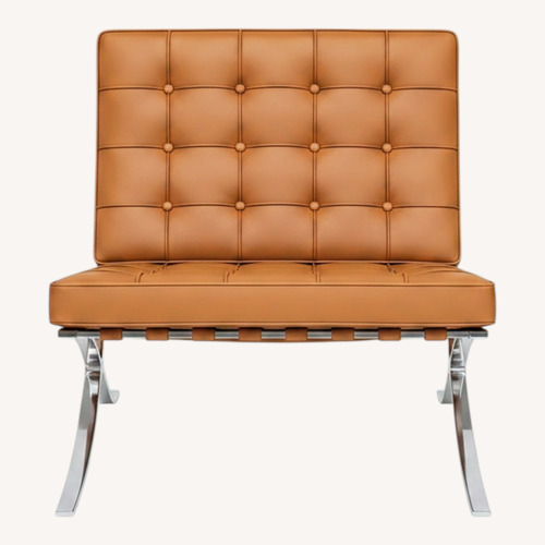 Used Light Brown Leather Accent Chair for sale on AptDeco