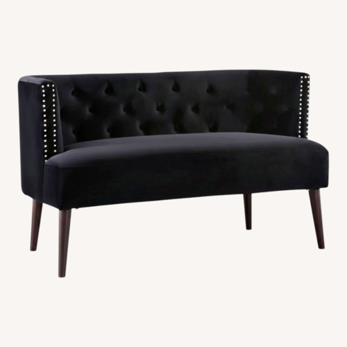 Used Abbyson Living Furniture Black Velvet Loveseat for sale on AptDeco