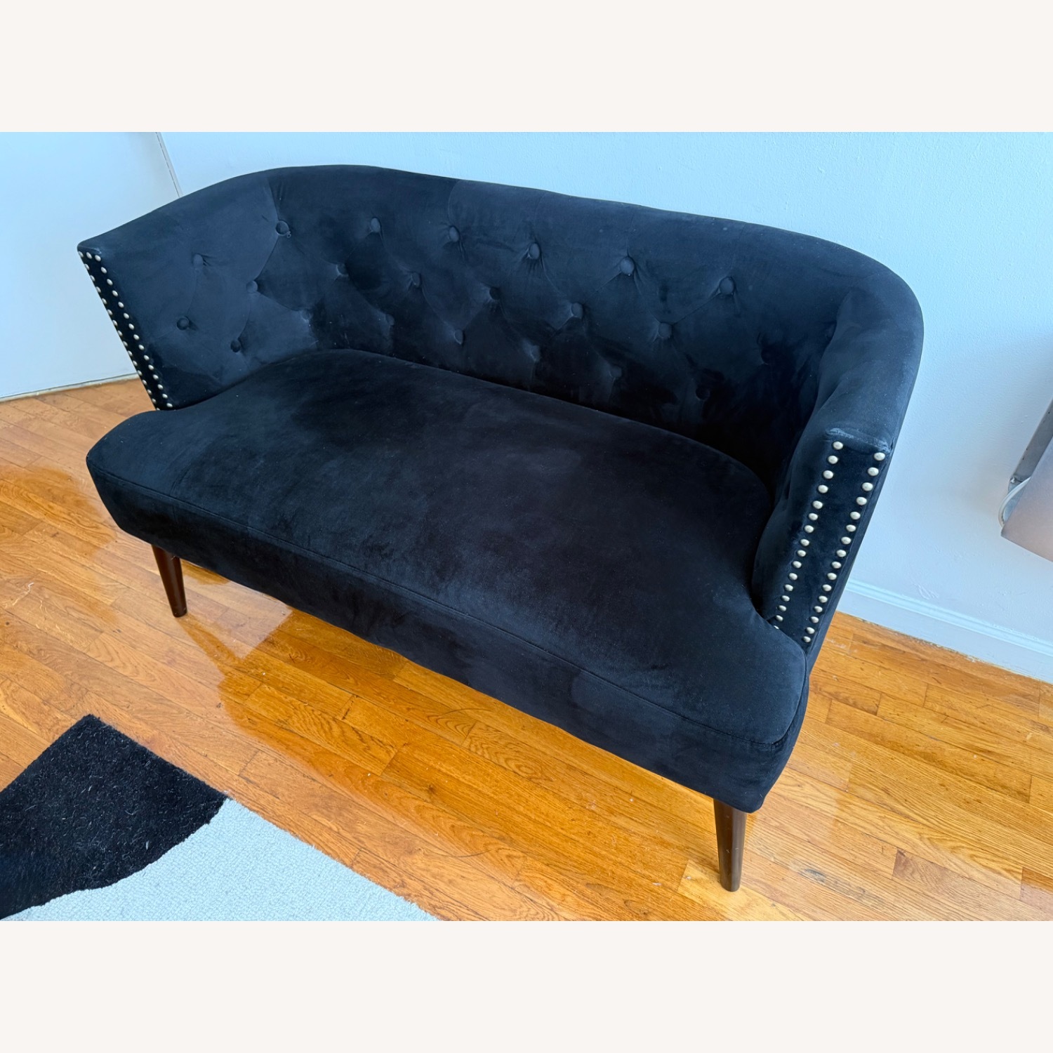 Abbyson Living Furniture Black Velvet Loveseat - image-4