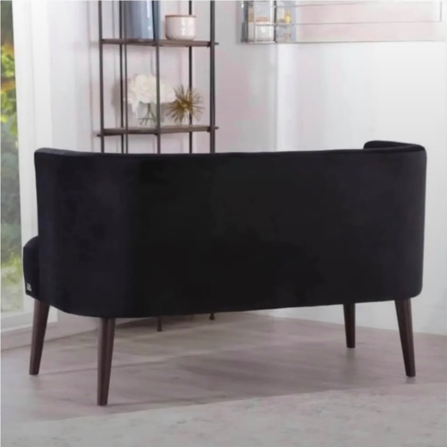 Abbyson Living Furniture Black Velvet Loveseat - image-1