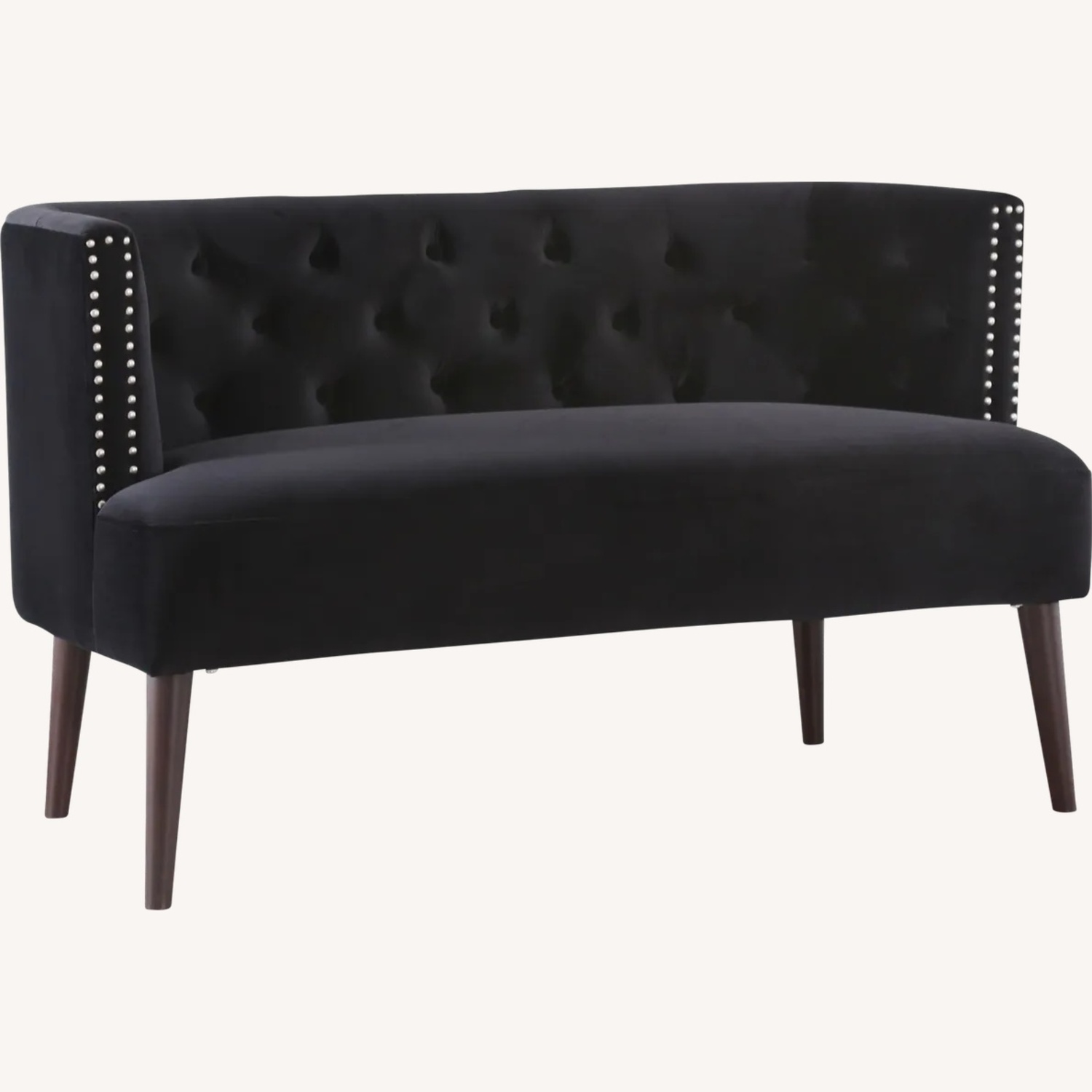 Abbyson Living Furniture Black Velvet Loveseat - image-7